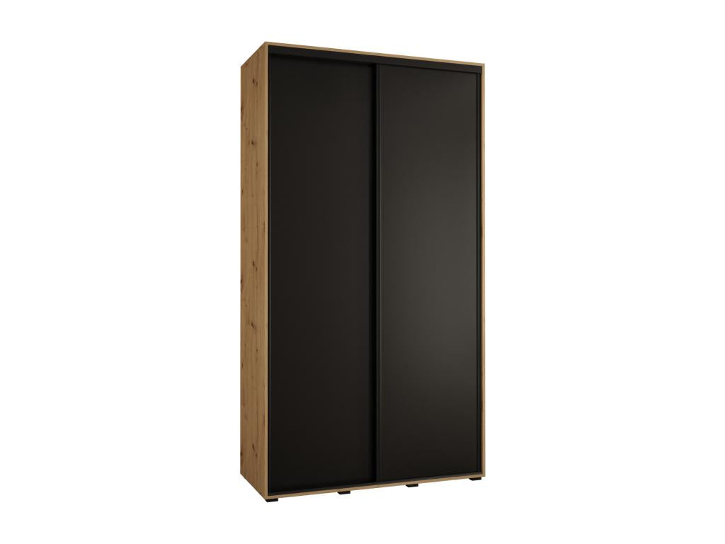 Chicyla 1 Sliding Door Wardrobe 235.2/130/60 2 Doors Chicyla/Black/Black DUFN18984