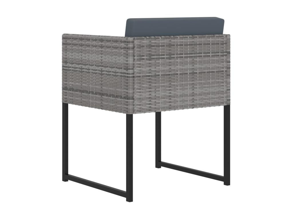 13-piece garden furniture set with cushions, grey woven resin, GVXD20740