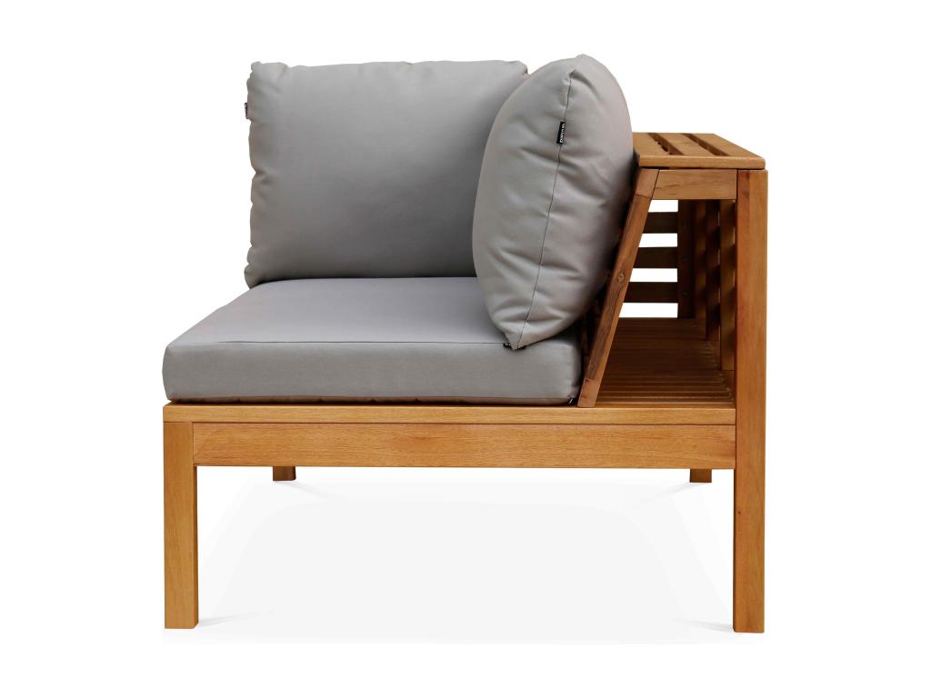 Domopure KPNX34194 Low Eucalyptus Wood Garden Sofa (Left-Handed)