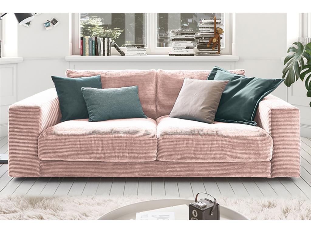 Sofa - Pink corduroy velvet - Domopure QIQM15537
