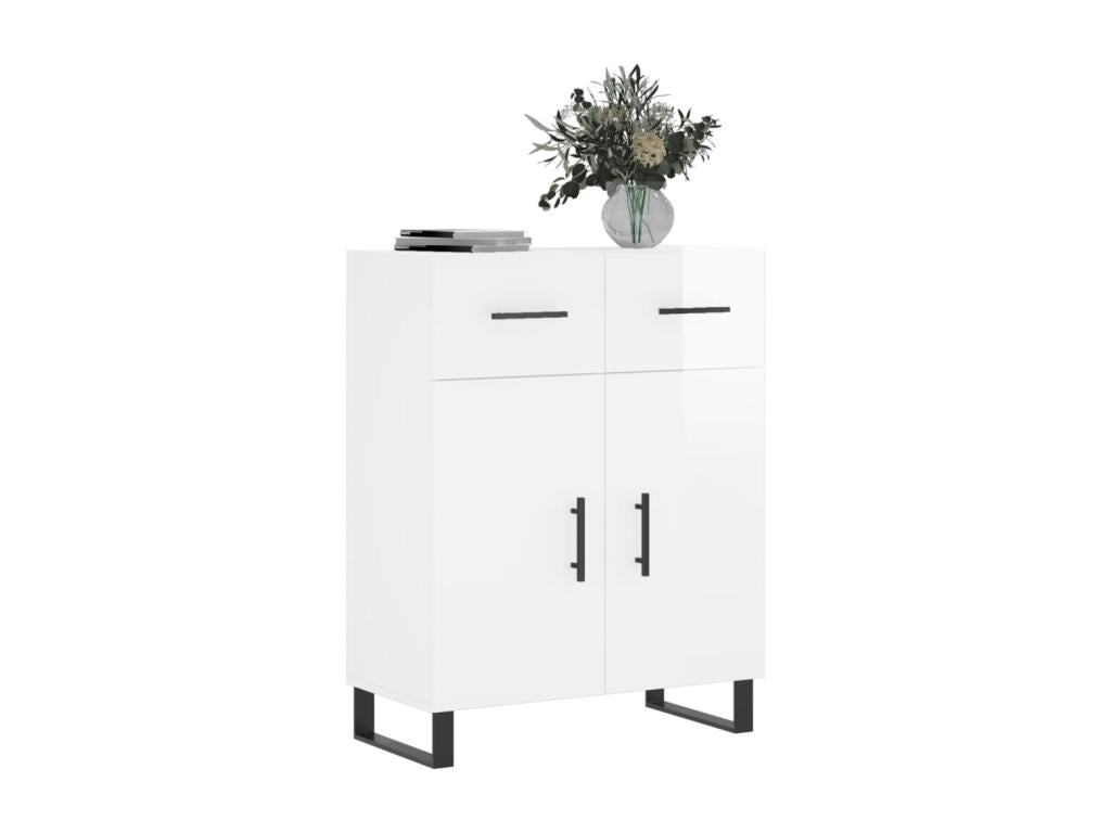 High-gloss white sideboard, 69.5x34x90 cm, engineered wood, YDYW26098