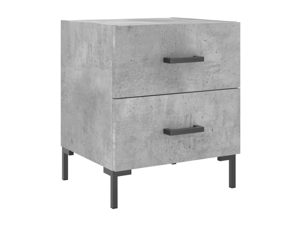 2-piece bedside tables, concrete grey, 40x35x47.5cm, engineered wood BKGZ32154