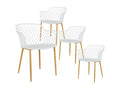 Chicyla - Set of 4 White Armchairs with Varnished Wood Effect Legs CKGV96800