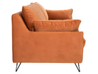 Chicyla - 4-seater convertible sofa in velvet with black hairpin legs - Rust color BPIJ38810