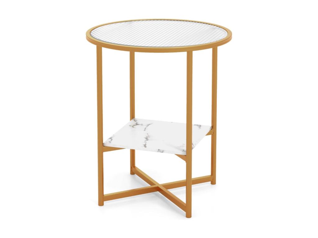 Round side table with white metal end, 50x50x60 cm, 20 0005207 JSYK18308