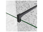 Walk-in shower enclosure with pivoting return, 100 x 40 x 200 cm, with 140 cm square support bar - Matte Black - 8 mm anti-limescale glass CLTT27983