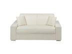 Chicyla 2-seater express convertible sofa in faux leather - White - 120 cm sleeping area - 18 cm mattress UAMN11015