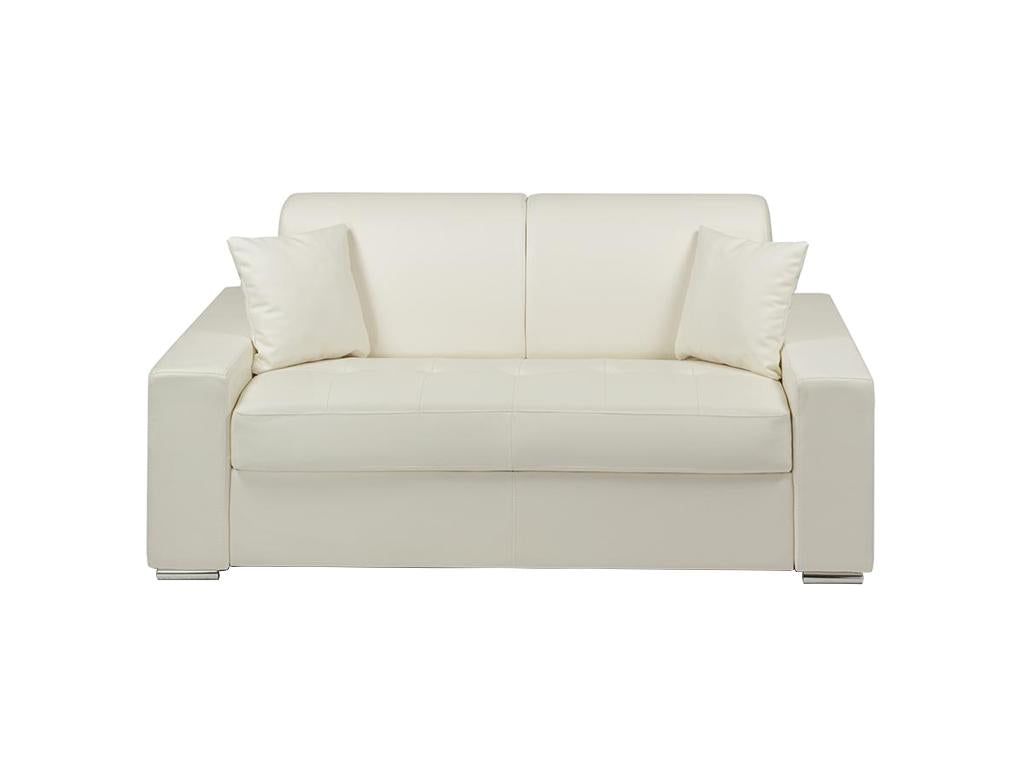 Chicyla 2-seater express convertible sofa in faux leather - White - 120 cm sleeping area - 18 cm mattress UAMN11015