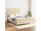 Bed frame with headboard, cream, 140x200 cm, fabric HVTD25886