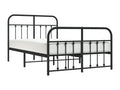 Metal bed frame with headboard/footboard, black, 120x200 cm AEKU10360