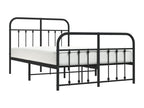Metal bed frame with headboard/footboard, black, 120x200 cm AEKU10360