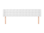 Headboard with wings, White, 183x16x78/88 cm, Faux Leather, OMHH88177