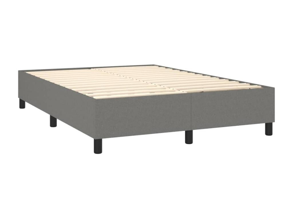 Bed frame without mattress, dark grey, 140x200 cm, fabric, UGFZ50817