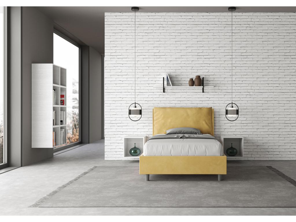 Chicyla Large RTFK64528 Single Bed (1.5 person) without slatted base, upholstered, 120x190cm, ochre microfiber