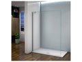 Walk-in shower screen 100x200cm - 8mm tempered sandblasted glass - With 45cm corner fixing bar JAXM26830