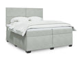Chicyla bed base and mattress, light grey, 200x200cm, velvet, EGUM56539