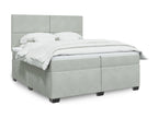 Chicyla bed base and mattress, light grey, 200x200cm, velvet, EGUM56539