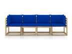 4-seater garden sofa with blue cushions MLRI91153