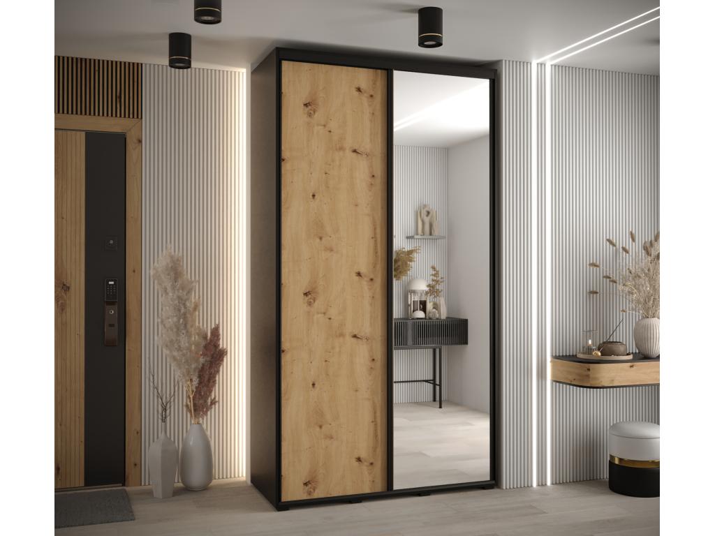 Domopure 3 Sliding Door Wardrobe 235.2/130/60 2 Doors Black/Dompure/Black EGPR93543