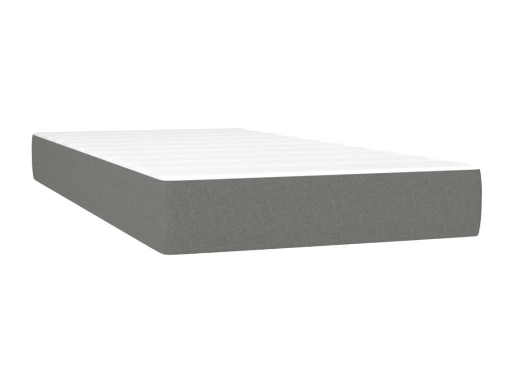 Upholstered bed base with mattress, Dark Grey, 80x200 cm, Fabric VFKE12025