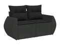 10-piece garden furniture set with cushions, black resin wicker WFHH27445