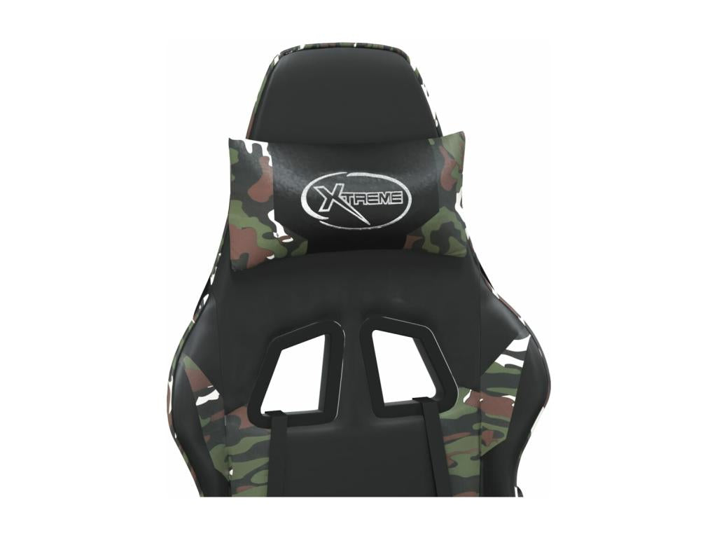 Gaming chair, black and camouflage faux leather, KBZV09758