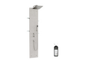 Domopure Aquawall Pietra thermostatic shower column, concrete grey, Briochin cleaning agent QBXP23994