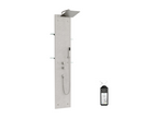 Domopure Aquawall Pietra thermostatic shower column, concrete grey, Briochin cleaning agent QBXP23994