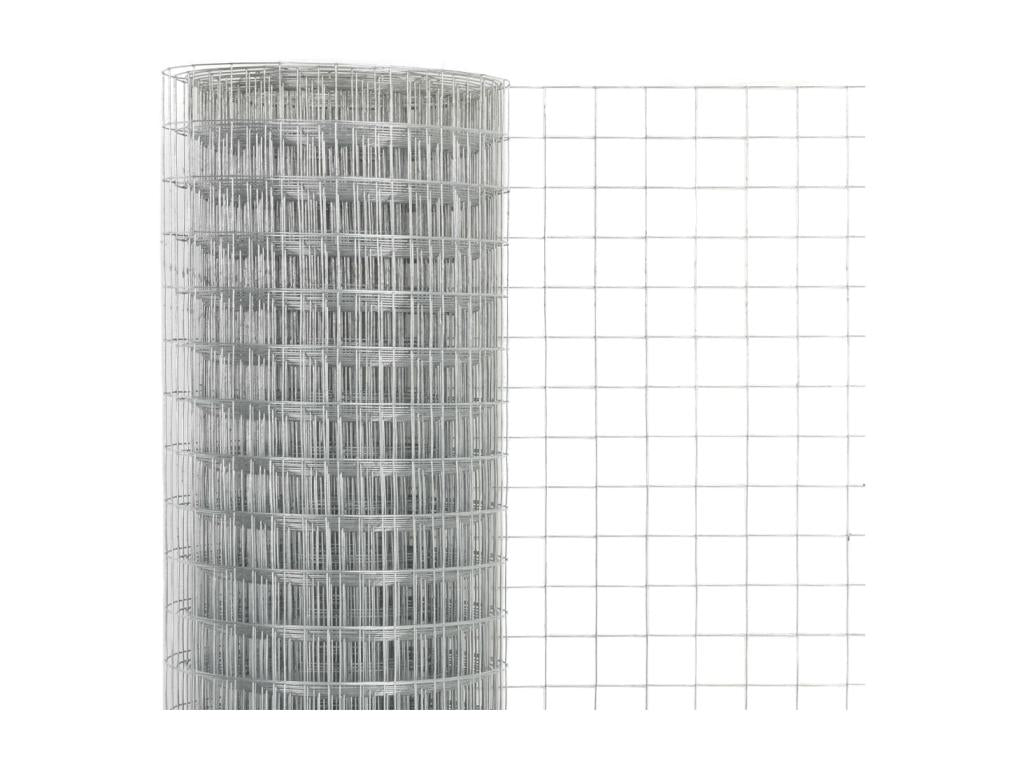 Aviary wire mesh, galvanized steel, 25x0.5 m, silver, 3 PASI96478