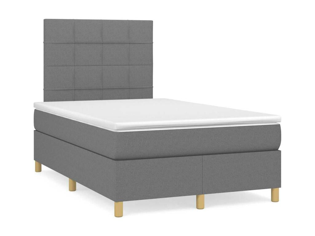 Domopure bed base with dark grey mattress 120x190cm fabric MEQD87399