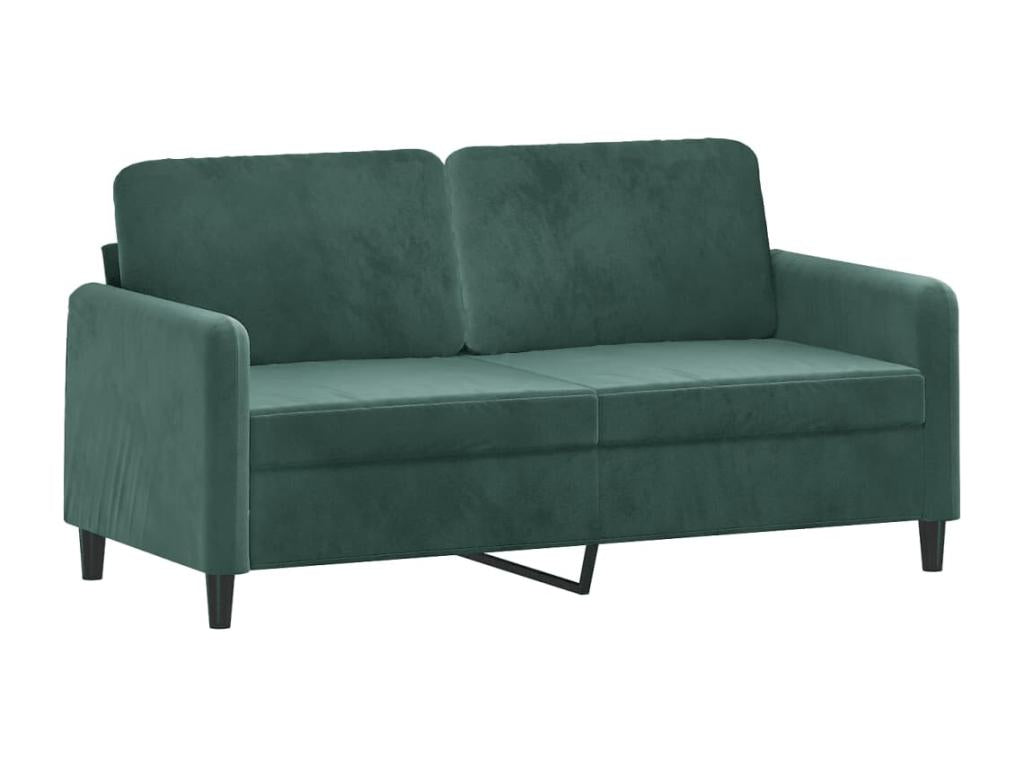 2-piece sofa set with dark green velvet cushions TQVI78469