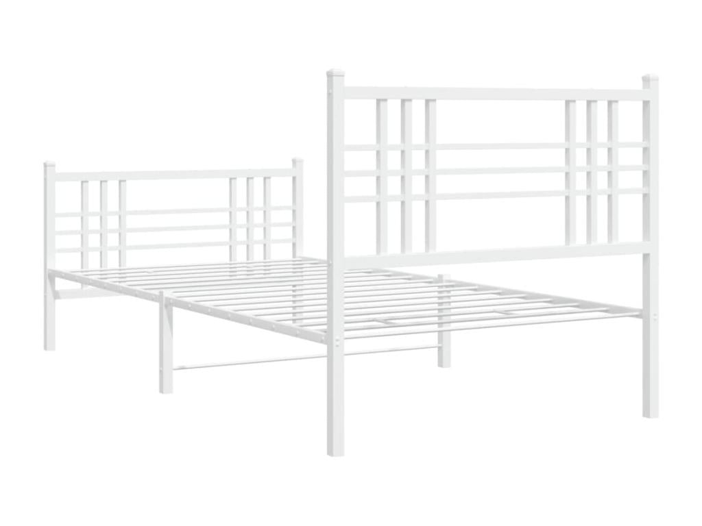 Metal bed frame without mattress with white bed legs 90x190cm SHJN19845