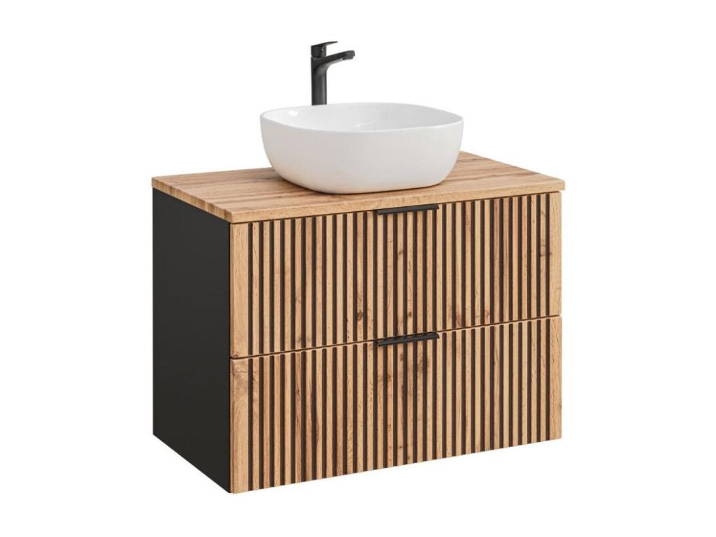 Chicyla 80cm Vanity Unit in Wood and Black HIHW02362