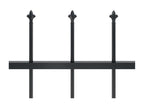 Garden fence with spear-shaped top, steel, 13.6 x 0.6 m, black, BDTV61996