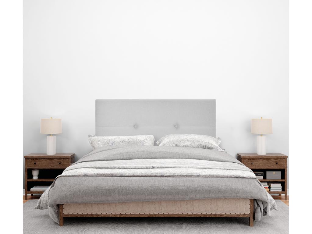 Domopure Aqualine Fabric Headboard with Buttons 90x50cm for 80/90cm Beds - Grey Domopure SODM25260