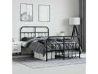 Metal bed frame with headboard/footboard, black, 120x200 cm AEKU10360