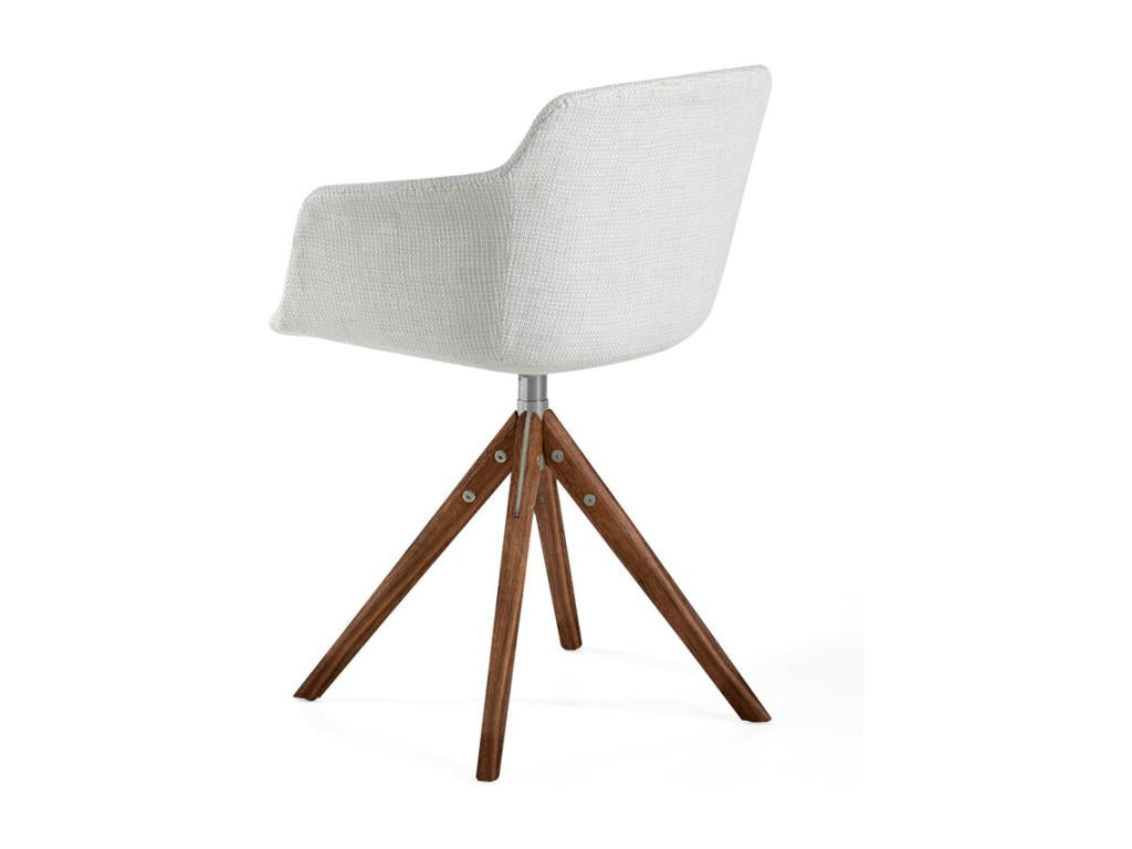 Domopure swivel chair in beige fabric and ash wood - Set of 2 - Domopure color 01 CJKD72680