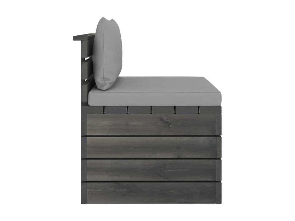 2-piece garden pallet lounge set with cushions, solid pine wood, MDED34757