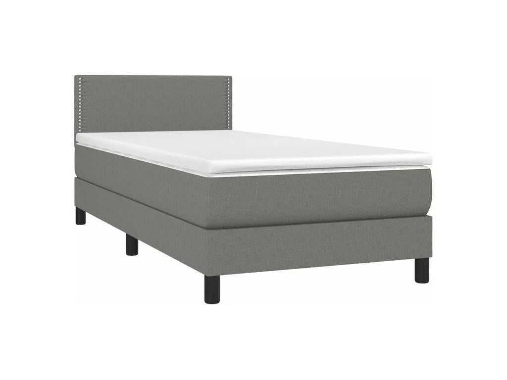 Domopure bed base with mattress, dark grey, 90x200 cm, fabric, JMJD60888