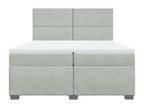 Chicyla bed base and mattress, light grey, 200x200cm, velvet, EGUM56539