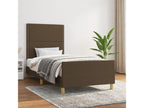 Bed frame with headboard, dark brown, 100x200 cm, fabric VSTP64056