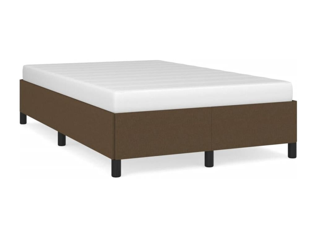 Bed frame without mattress, dark brown, 120x190 cm, fabric ECZR85189