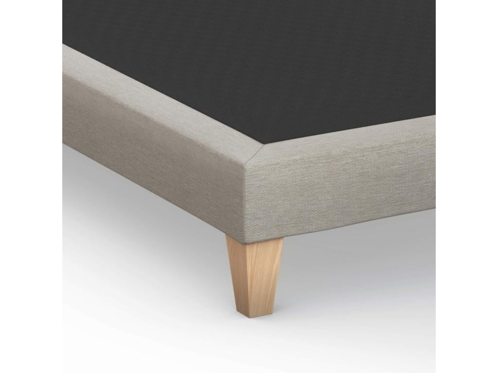 Upholstered bed base in beige linen - Domopure 120x190 BJQD47114