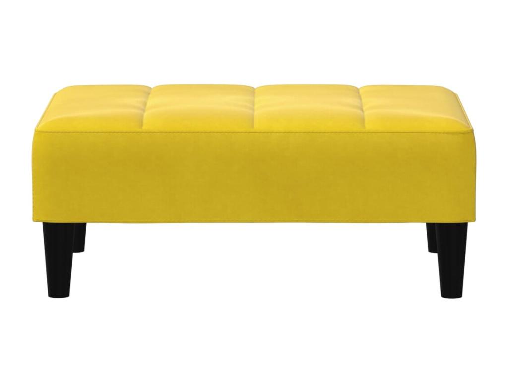 Yellow footstool 77x55x31 cm velvet VOGB40660