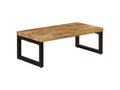 Rectangular coffee table in light solid mango wood and black metal, Grey LAWC98859
