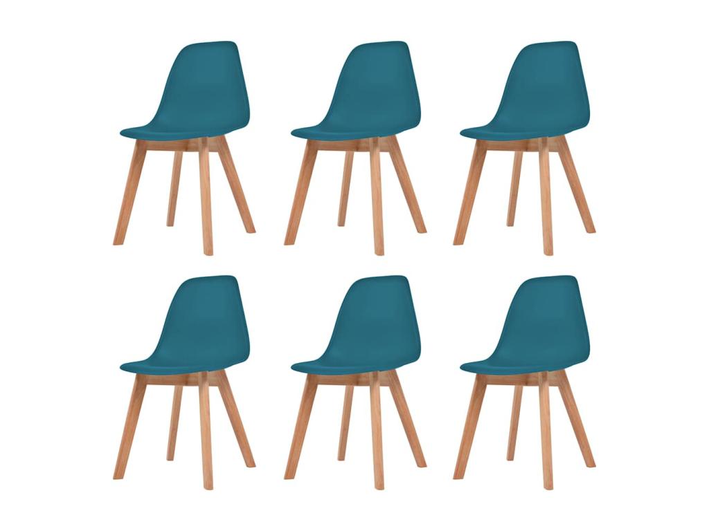 Dining chairs, set of 6, turquoise plastic, KTZT63530
