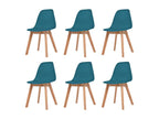 Dining chairs, set of 6, turquoise plastic, KTZT63530