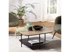 FLEUR - Coffee table with 2 two-tone MM shelves, mocha/black, metal legs KWLJ25644