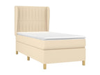 Upholstered bed base with mattress, Cream, 100x200 cm, Fabric VHVM41098