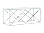 Coffee table 110x45x45 cm stainless steel and glass VDSV16892